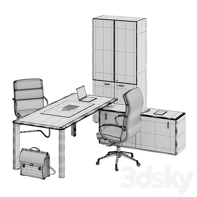 LAS LULIO Executive Desk 3DSMax File - thumbnail 3