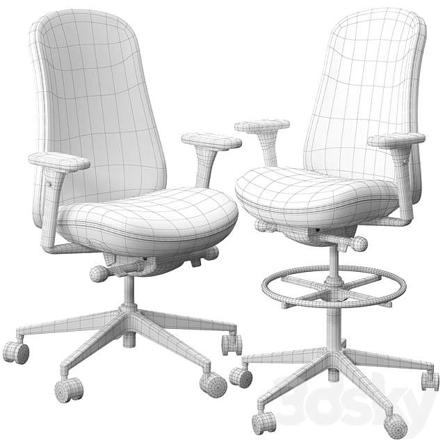 Lino chair and stool by Herman Miller 3DSMax File - thumbnail 5