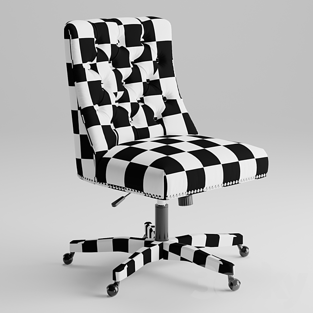 Linon Home Décor Honor Light Gray Office Chair. Gray 3DSMax File - thumbnail 3