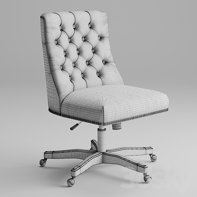 Linon Home Décor Honor Light Gray Office Chair. Gray 3DSMax File - thumbnail 4