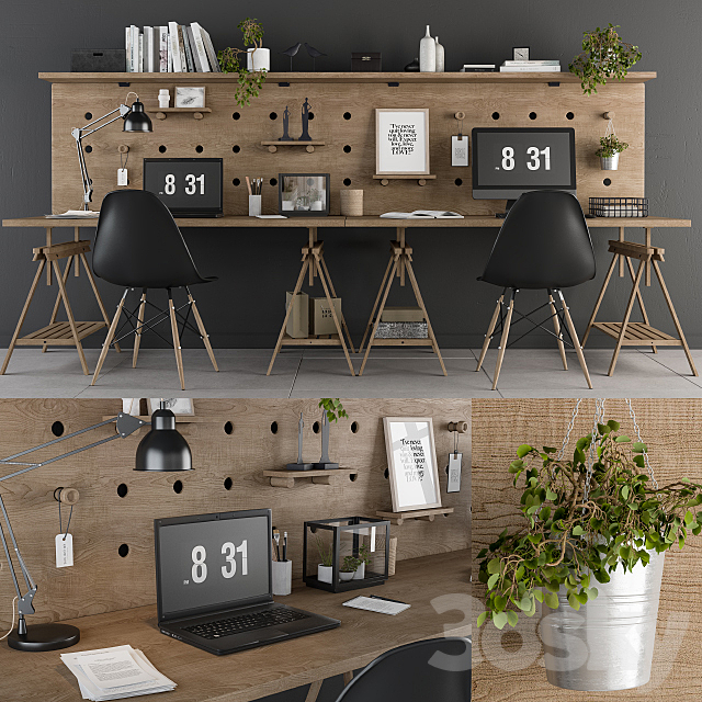 Loft style office 3DS Max Model - thumbnail 1