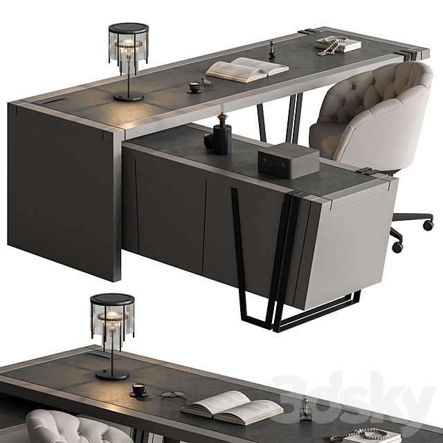 Manager Desk – Office Furniture 518 3ds Max - thumbnail 2