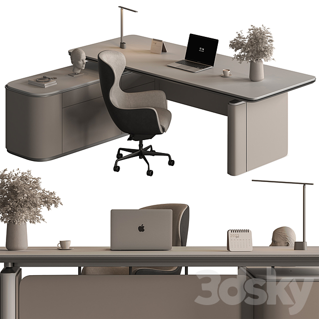 Manager Desk – Office Furniture 693 3ds Max - thumbnail 1