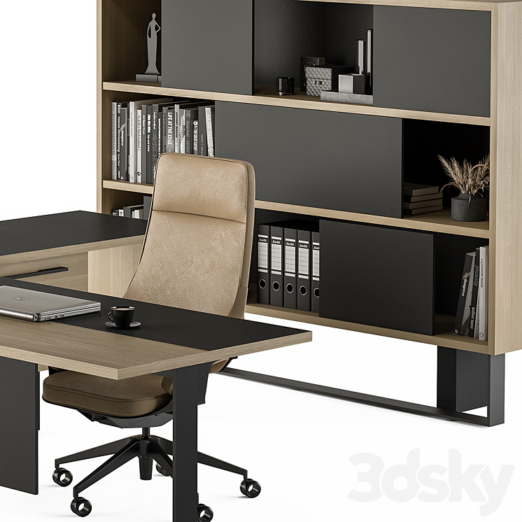 Manager Desk Set – Office Furniture 359 3DS Max Model - thumbnail 2