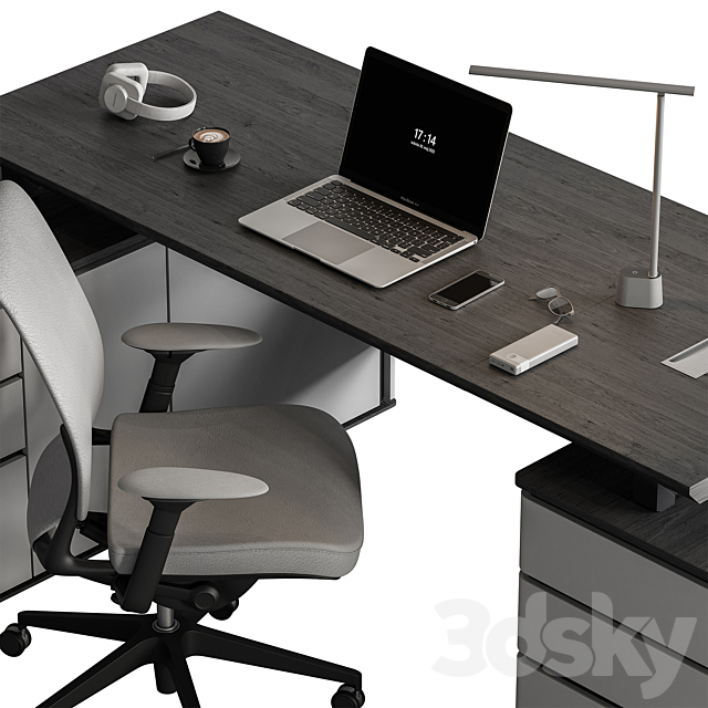 Manager Set – Office Furniture 442 3DS Max Model - thumbnail 2