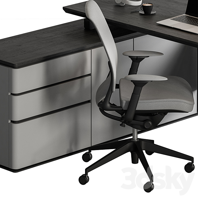 Manager Set – Office Furniture 442 3DS Max Model - thumbnail 3