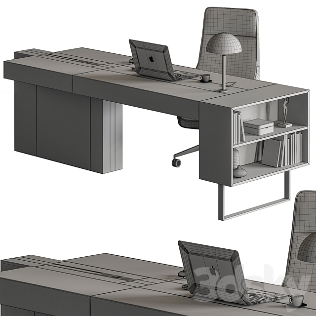 Manager Set – Office Furniture 467 3DS Max Model - thumbnail 6