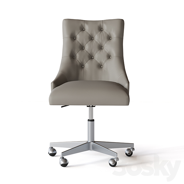 MARTINE ADJUSTABLE LEATHER DESK CHAIR – PEWTER 3ds Max - thumbnail 2