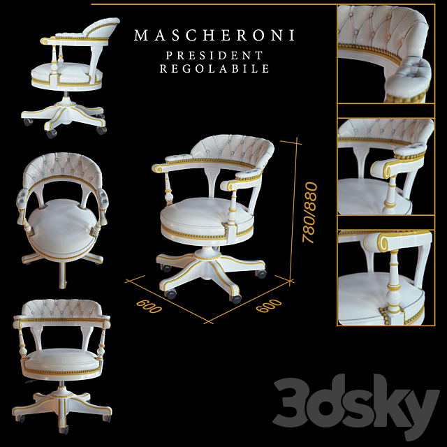 Mascheroni President regolabile 3DSMax File - thumbnail 1