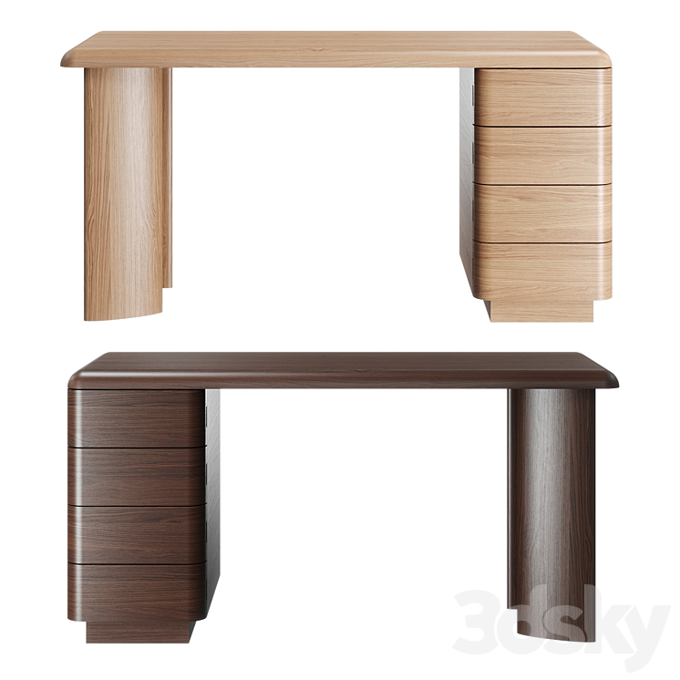 McGuire furniture – Column desk 3DS Max - thumbnail 1