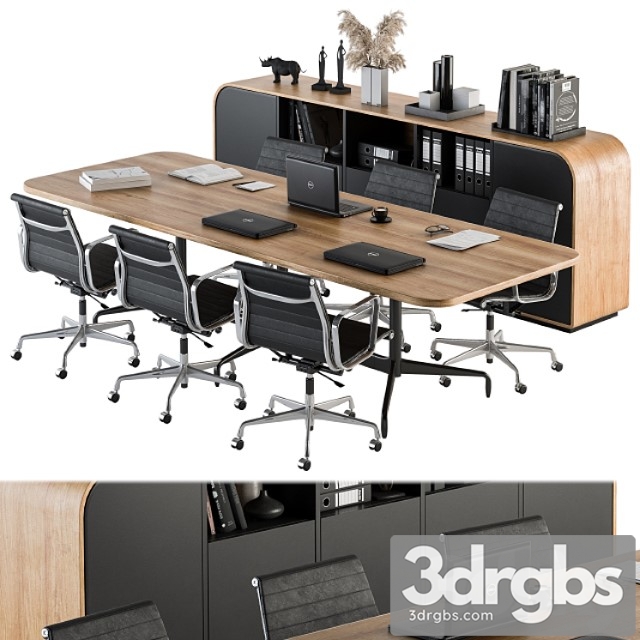 Meeting Table With Office Chair 07 3dsmax Download - thumbnail 1