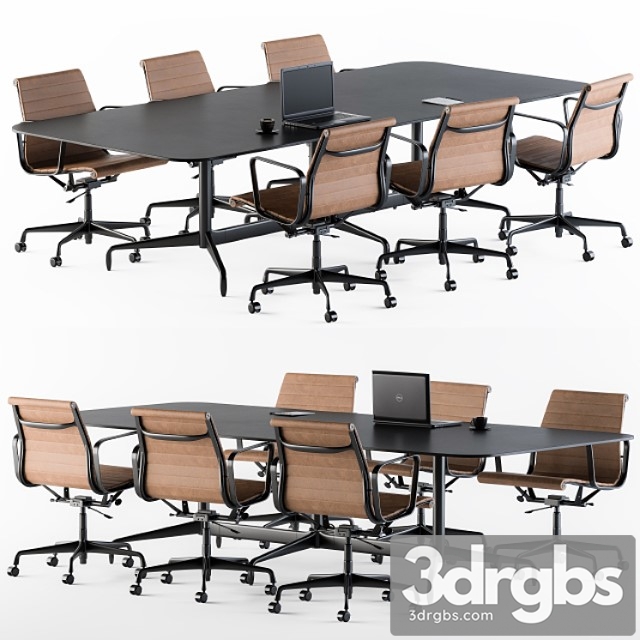 Meeting table with office chair 2 3dsmax Download - thumbnail 1