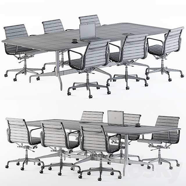 Meeting Table with office chair 3DSMax File - thumbnail 2