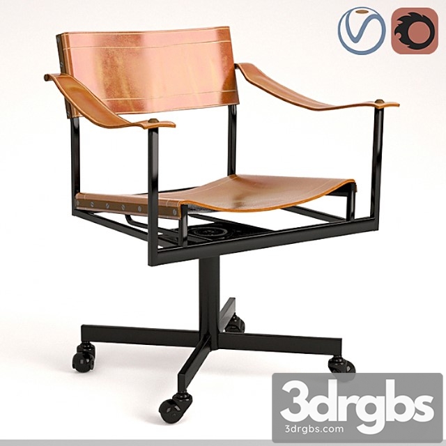 Mid Century Office Chair 3dsmax Download - thumbnail 1