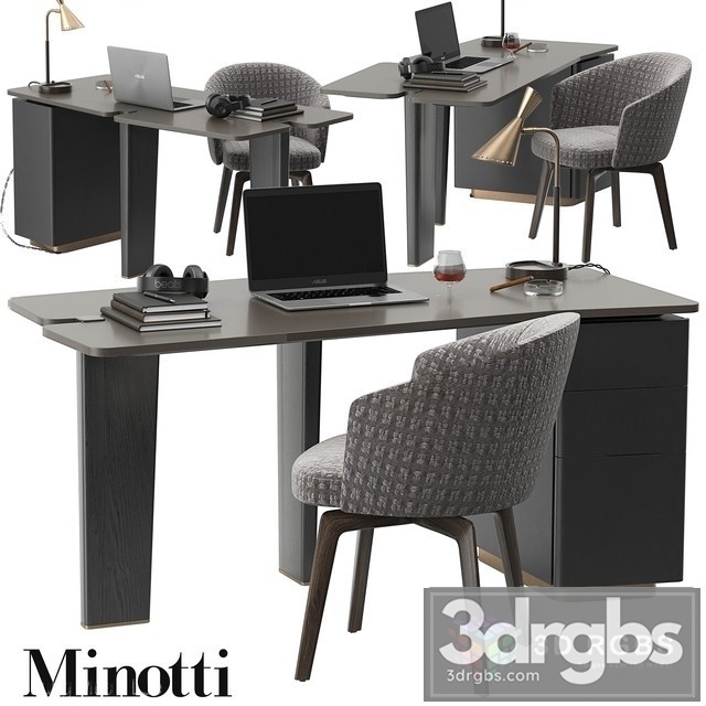 Minotti Jacob desk set 3dsmax Download - thumbnail 1