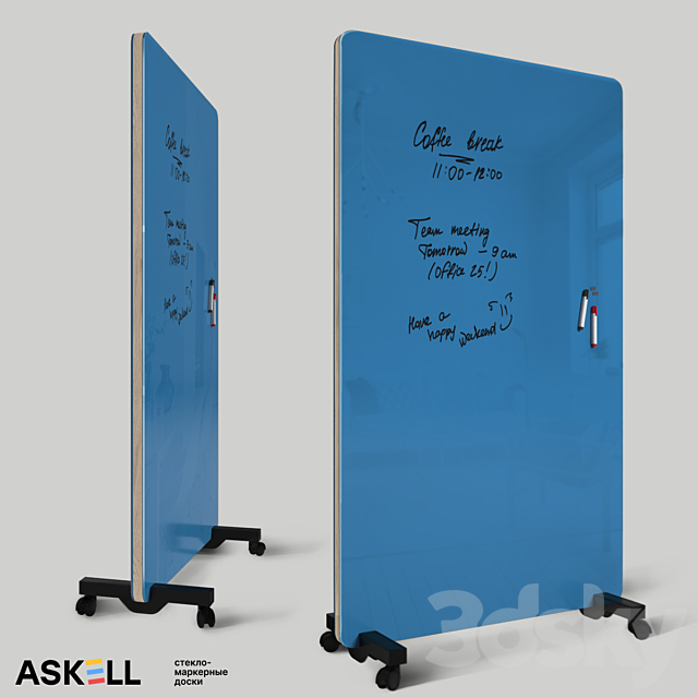 Mobile magnetic whiteboard “New Askell” 3DS Max Model - thumbnail 2