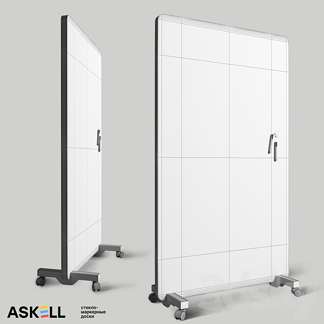 Mobile magnetic whiteboard “New Askell” 3DS Max Model - thumbnail 4