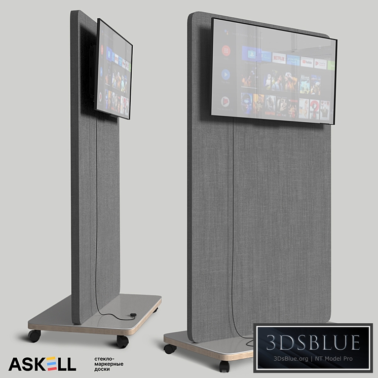 “Mobile whiteboard with acoustic panel function “”ASKELL Mobile 3MA100170″”” 3DS Max - thumbnail 3