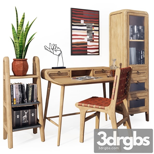 Nabor Mebeli Dlia Kabineta Desk Nalu La Forma 3dsmax Download - thumbnail 1