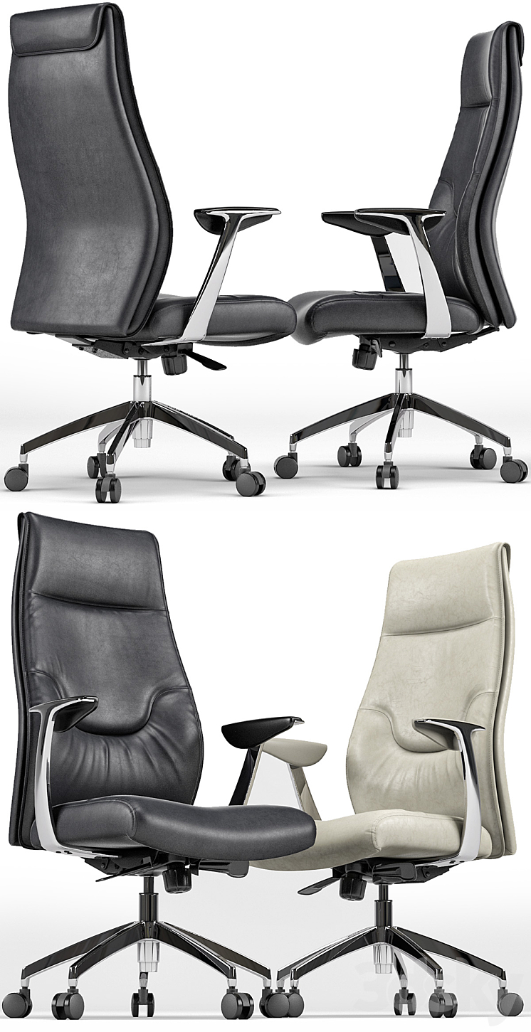 New York High Back Office Chair 3DS Max - thumbnail 2