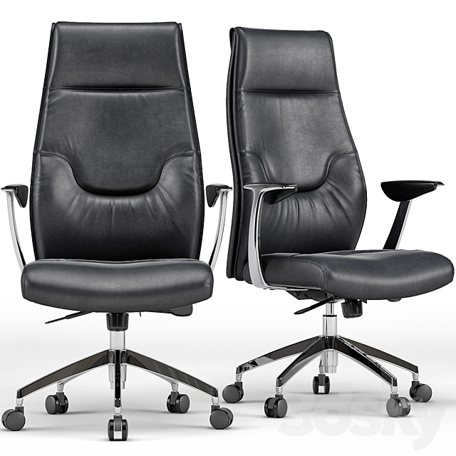 New York High Back Office Chair 3DSMax File - thumbnail 1