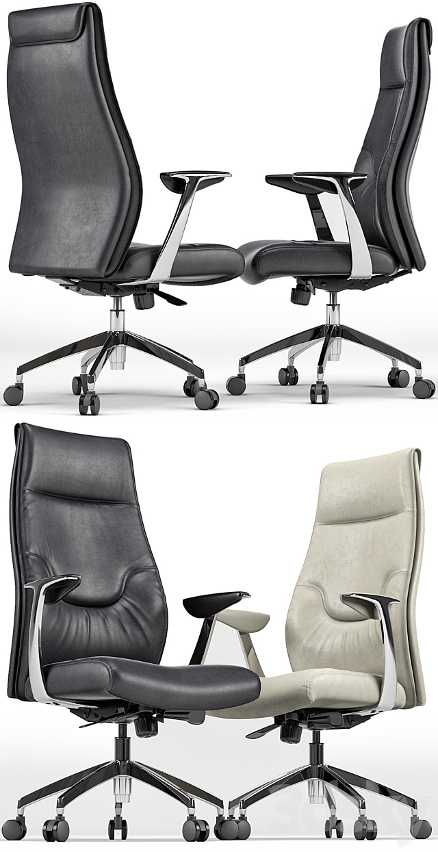 New York High Back Office Chair 3DSMax File - thumbnail 2