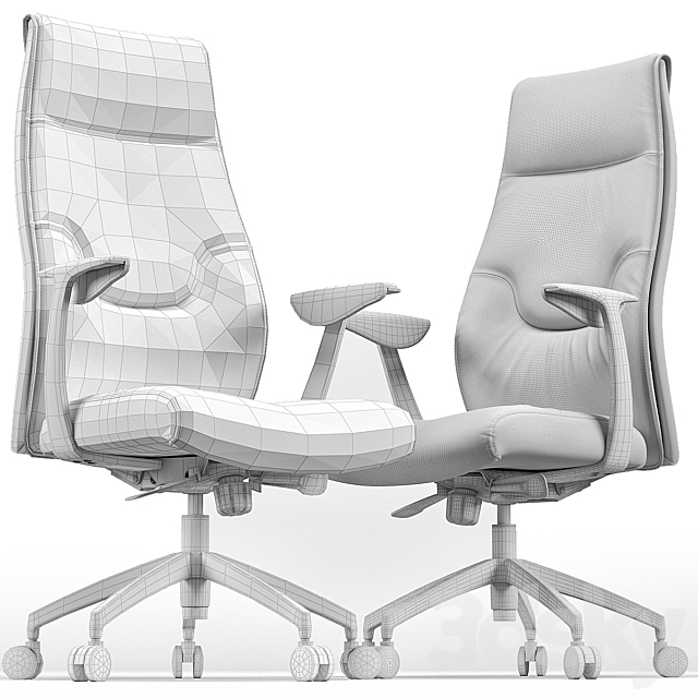 New York High Back Office Chair 3DSMax File - thumbnail 3