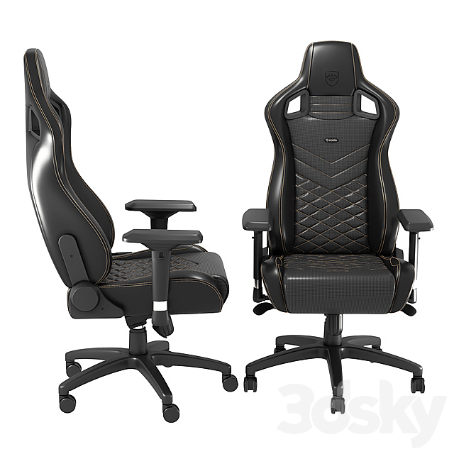 Noblechairs Epic Black _ Gold Gaming Chair 3DS Max Model - thumbnail 2