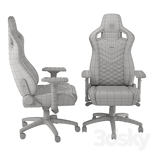 Noblechairs Epic Black _ Gold Gaming Chair 3DS Max Model - thumbnail 3