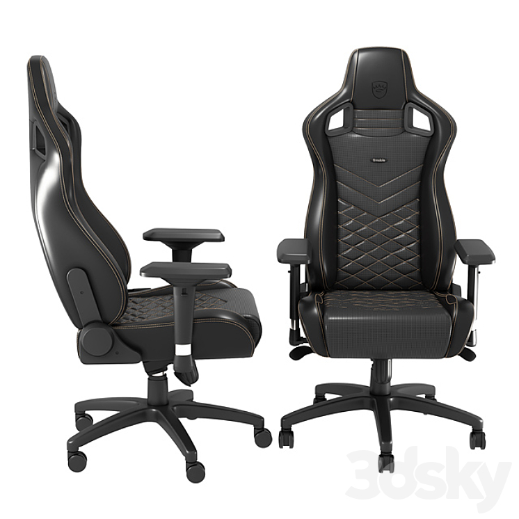 Noblechairs Epic Black \/ Gold Gaming Chair 3DS Max - thumbnail 2