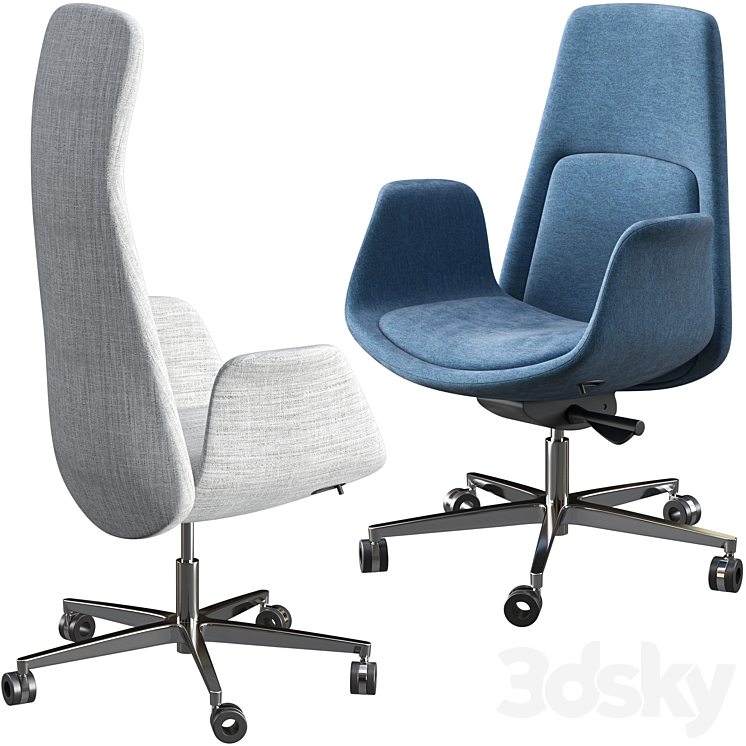 Office armchair Milani Nordic 3DS Max - thumbnail 2