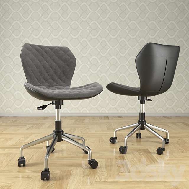 Office Chair 13 – Deluxe Modern Office Armless Task Chair 3ds Max - thumbnail 3