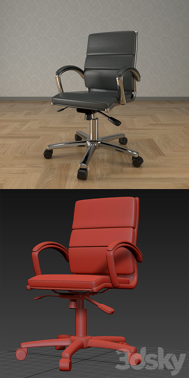 Office chair – 6 3DS Max Model - thumbnail 3