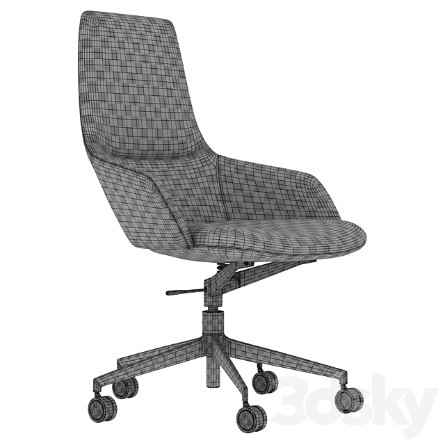 Office chair ASTON by Arper 3DS Max Model - thumbnail 4