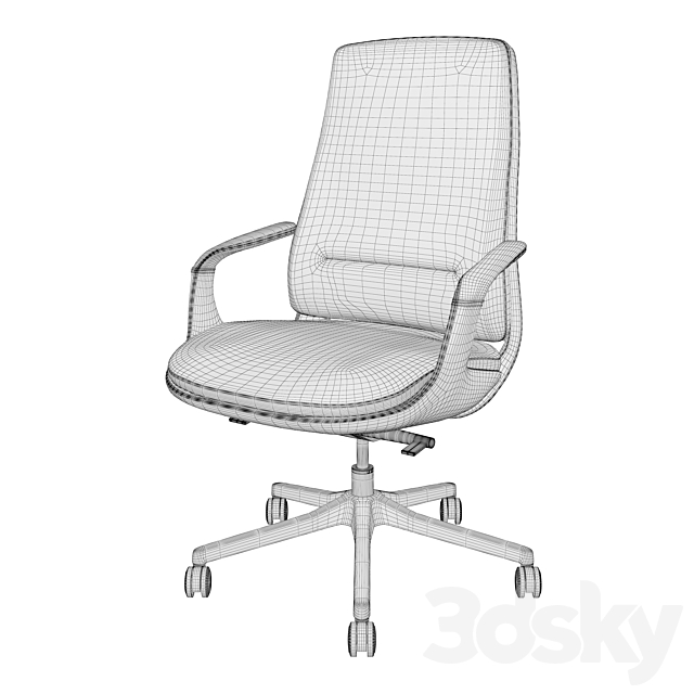 Office chair GW-1806B 3DS Max Model - thumbnail 5