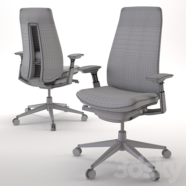 Office chair Haworth Fern 3ds Max - thumbnail 3