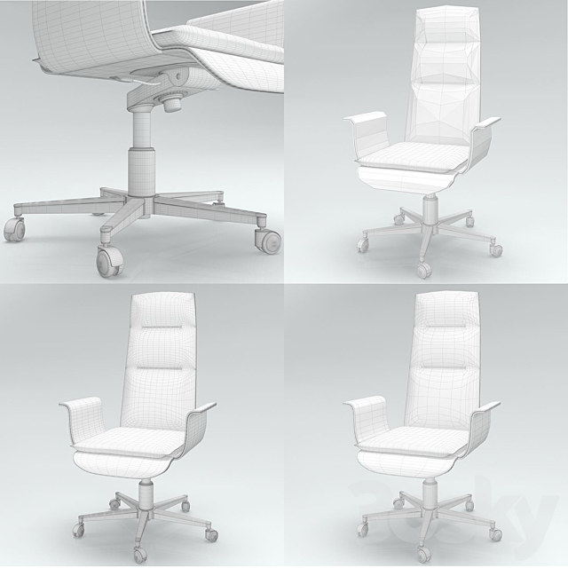 Office chair i4 Mariani Wing 3ds Max - thumbnail 3