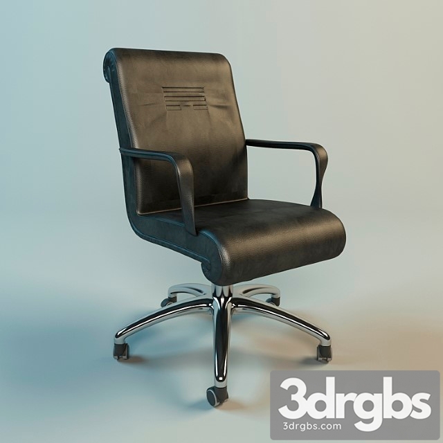 Office Chair Leather Black 3dsmax Download - thumbnail 1