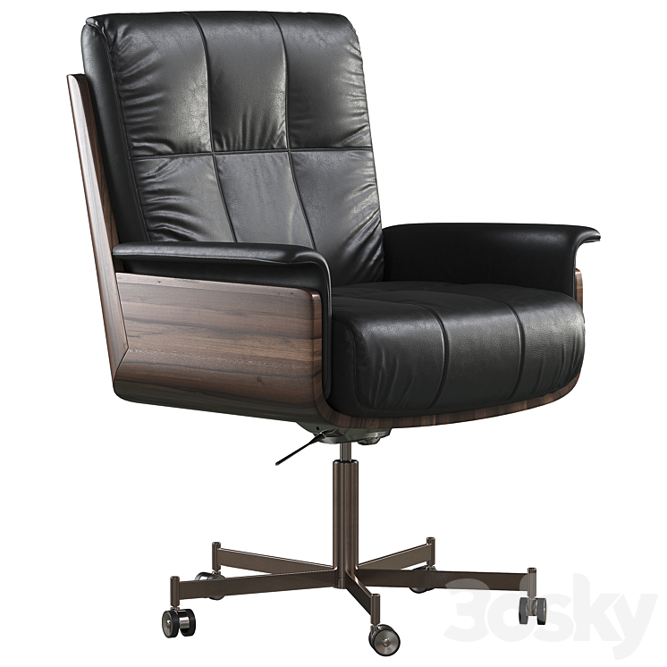 Office chair Minotti Daiki Studio 3DS Max - thumbnail 1