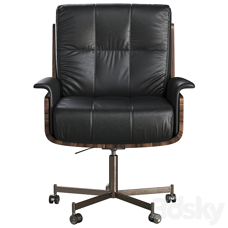 Office chair Minotti Daiki Studio 3DS Max - thumbnail 2