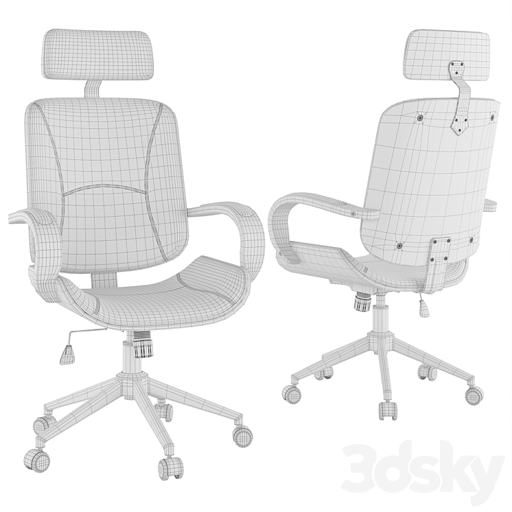 Office chair MLM611394 3DS Max - thumbnail 2