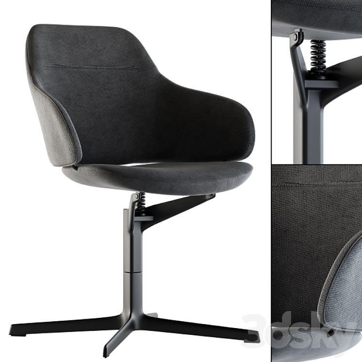 Office Chair Modern Fabric 3DS Max Model - thumbnail 3