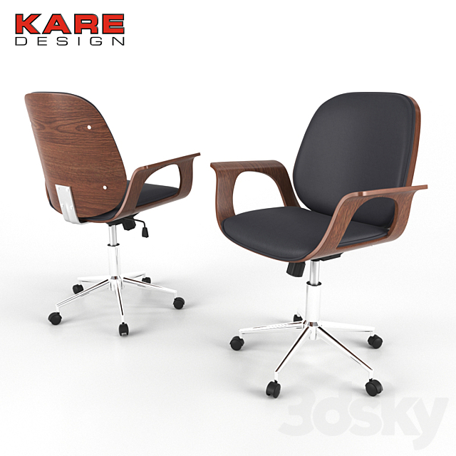 Office Chair Patron Walnut 3ds Max - thumbnail 1