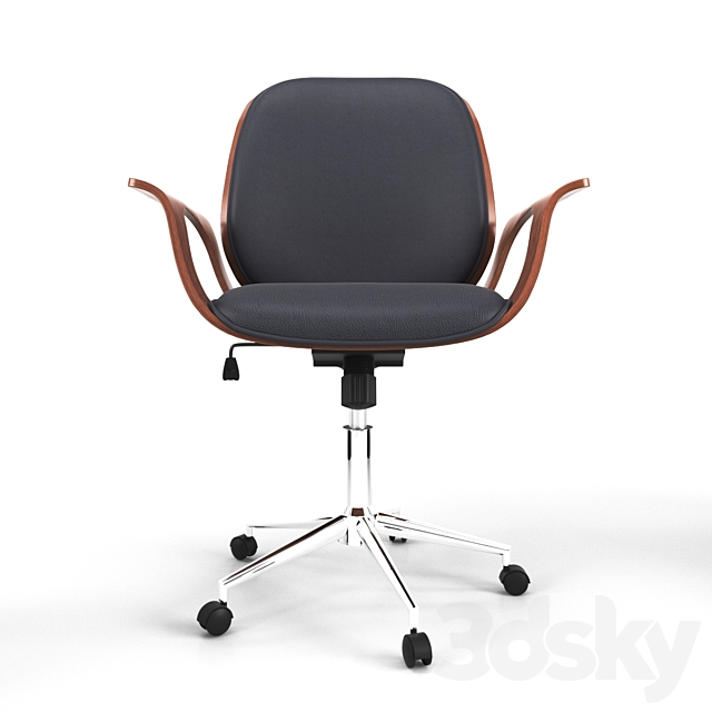 Office Chair Patron Walnut 3ds Max - thumbnail 2