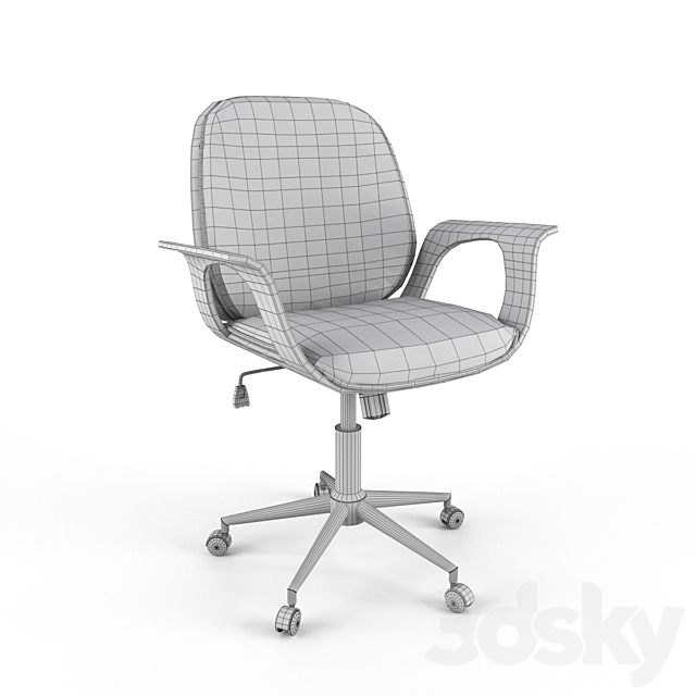 Office Chair Patron Walnut 3ds Max - thumbnail 3