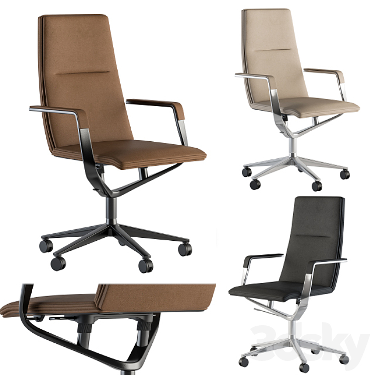 Office Chair Set 10 3DS Max - thumbnail 2