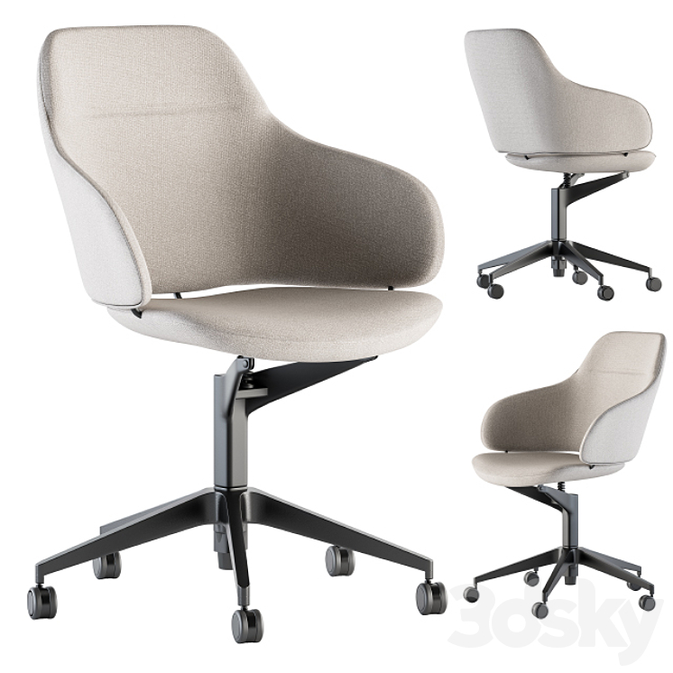 Office Chair Set 13 3DS Max Model - thumbnail 1