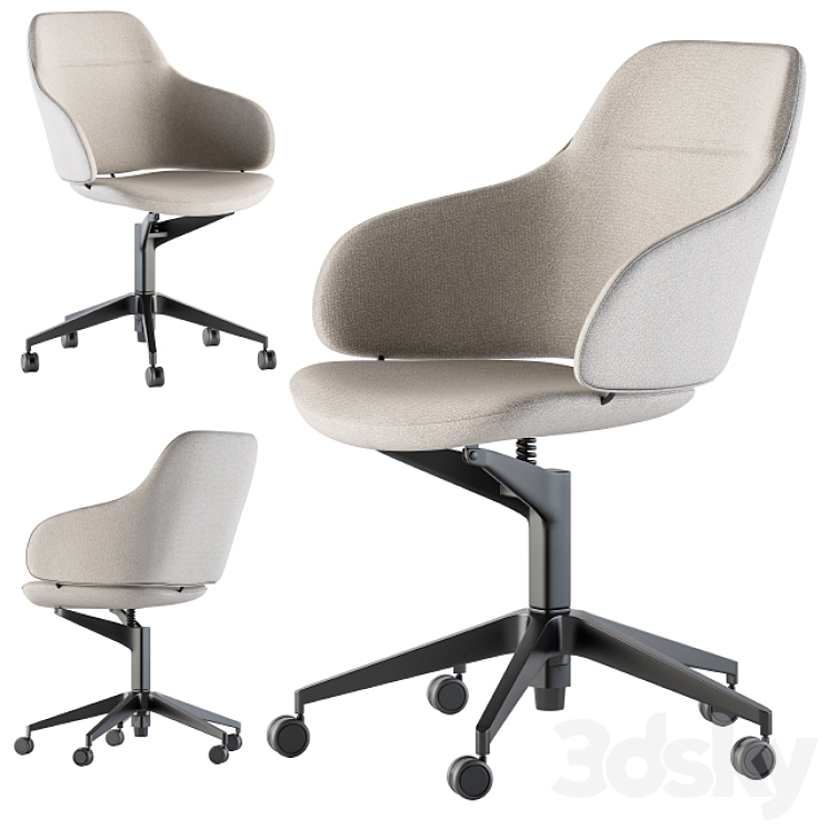 Office Chair Set 13 3DS Max Model - thumbnail 2