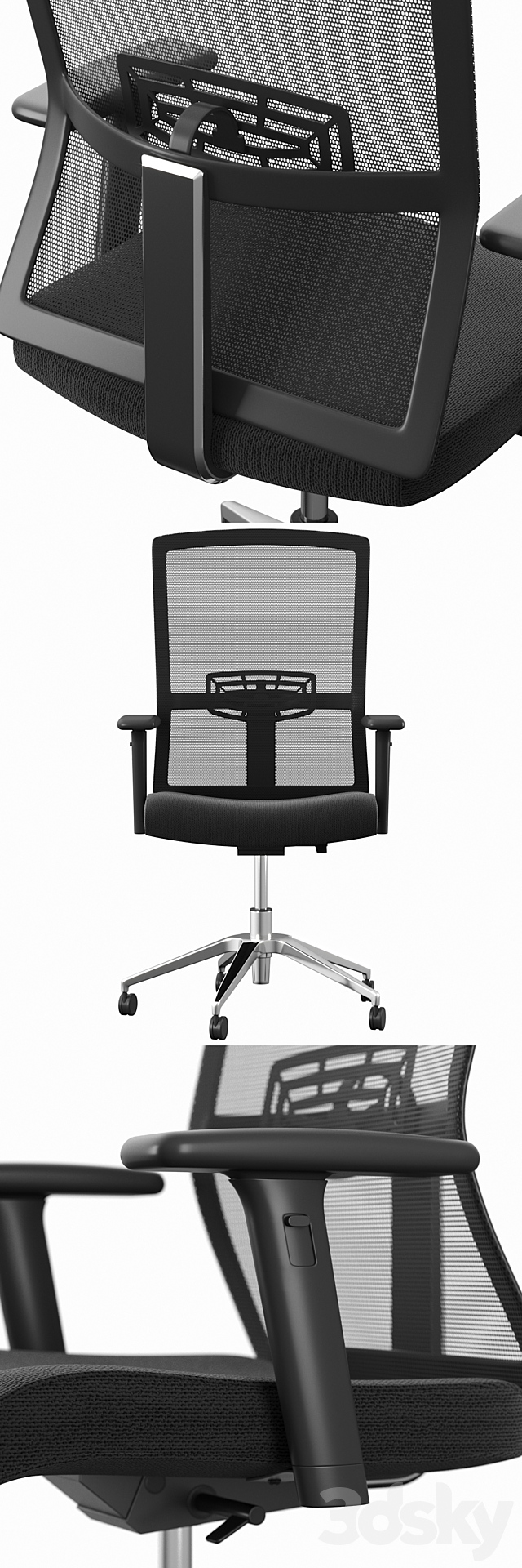 Office chair Stilo 3DS Max Model - thumbnail 2