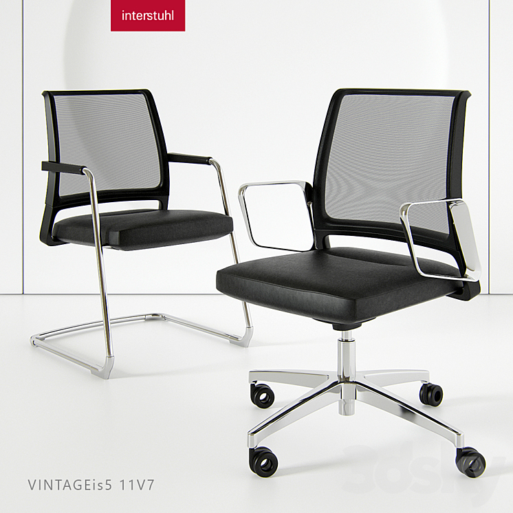 Office chair VINTAGEis5 11V7 and Chair VINTAGEis5 56V7 3DS Max - thumbnail 1